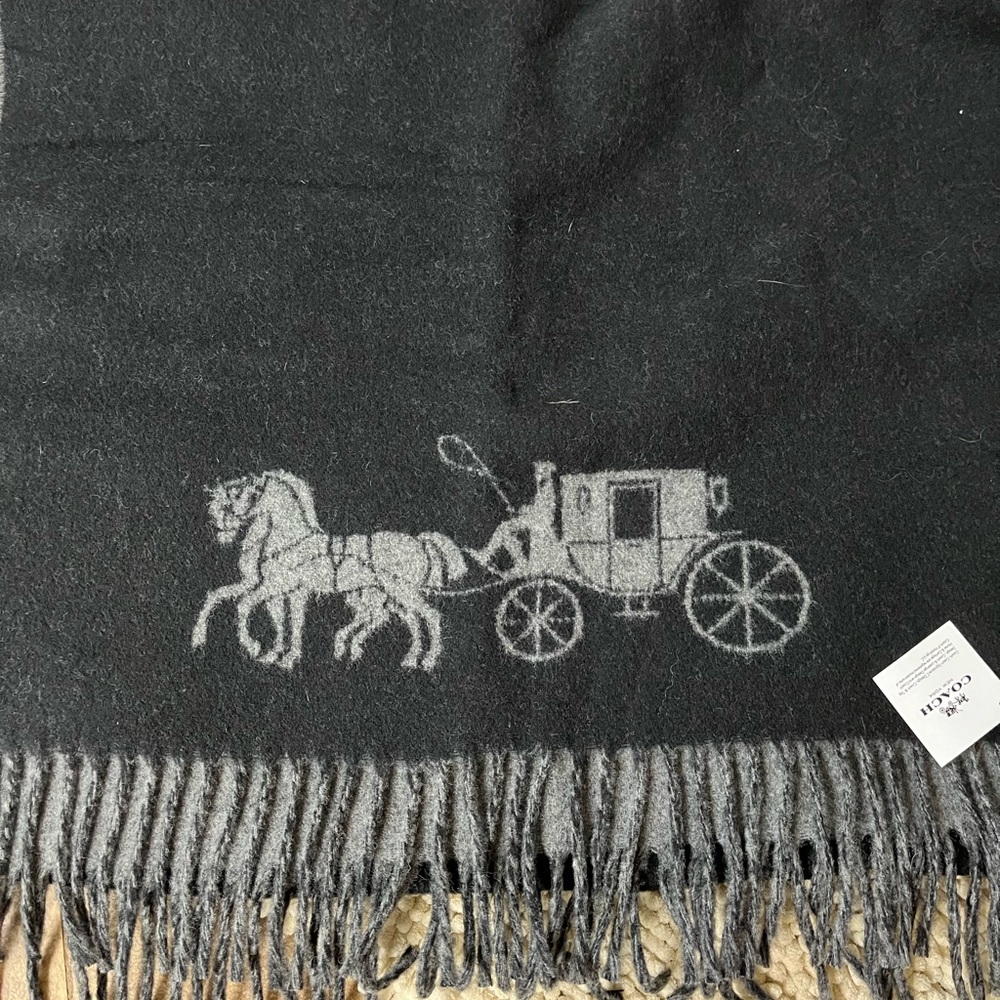 Coach black and gray scarf NWT